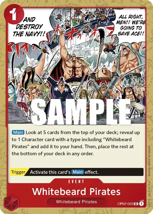Carte One Piece anglaise OP02-022 Whitebeard Pirates