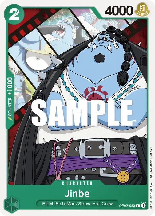 Carte One Piece anglaise OP02-033 Jinbe