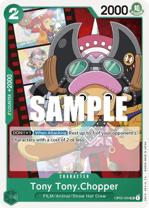 Carte One Piece anglaise OP02-034 Tony Tony.Chopper