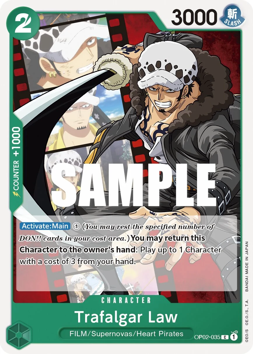 Carte One Piece anglaise Trafalgar Law OP02-035 C
