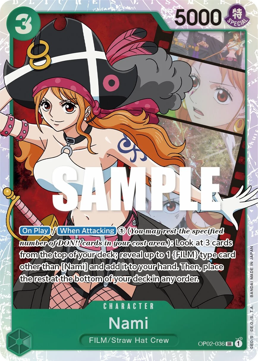 Carte One Piece anglaise Nami OP02-036 SR
