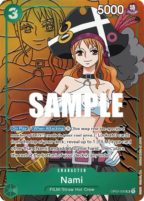 Carte One Piece anglaise OP02-036 Nami (version 2)