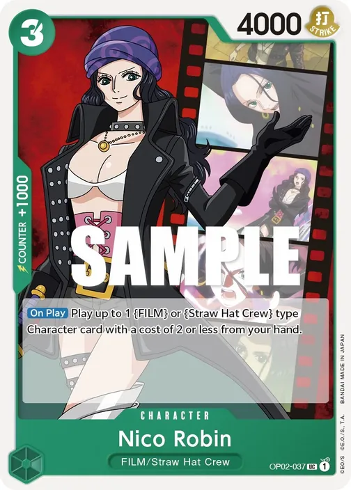 Carte One Piece anglaise OP02-037 Nico Robin