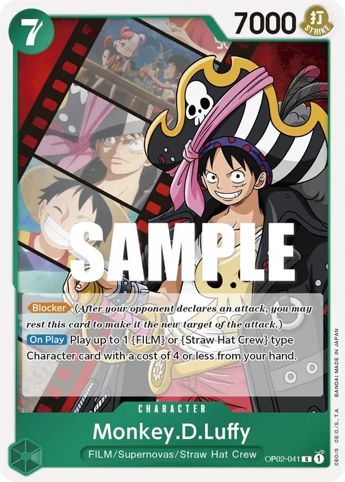 Carte One Piece anglaise OP02-041 Monkey.D.Luffy