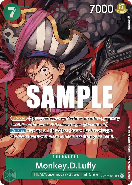 Carte One Piece anglaise OP02-041 Monkey.D.Luffy (version 2)