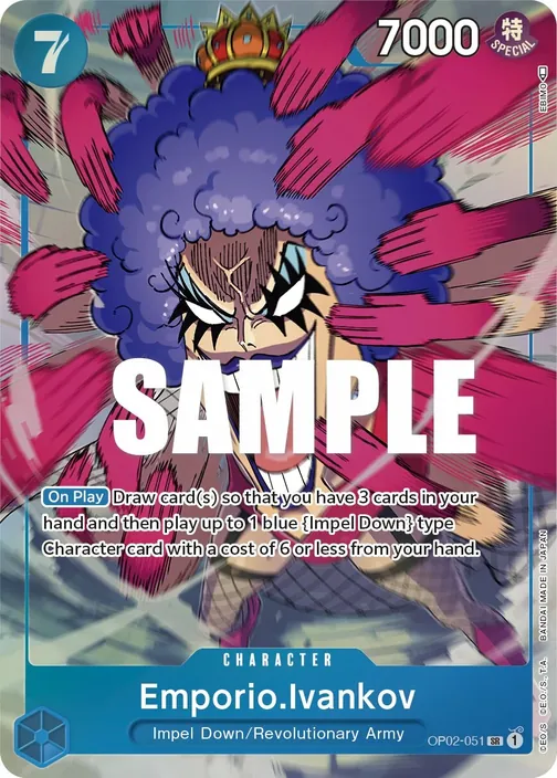Carte One Piece anglaise OP02-051 Emporio.Ivankov (version 2)
