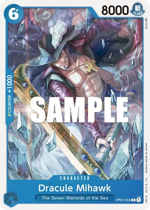 Carte One Piece anglaise OP02-055 Dracule Mihawk