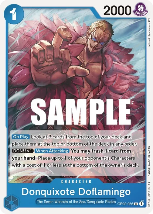 Carte One Piece anglaise OP02-056 Donquixote Doflamingo