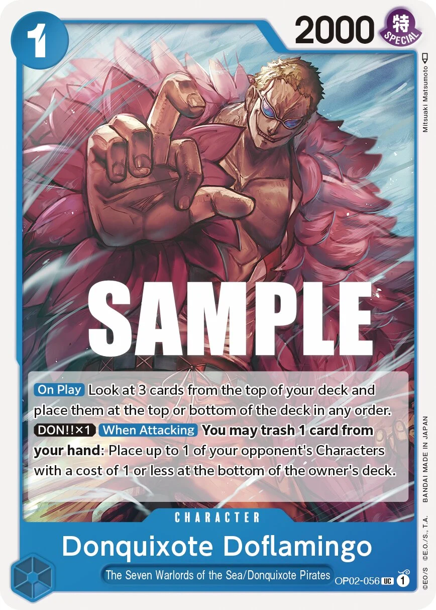 Carte One Piece anglaise Donquixote Doflamingo OP02-056 UC
