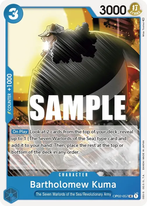 Carte One Piece anglaise OP02-057 Bartholomew Kuma