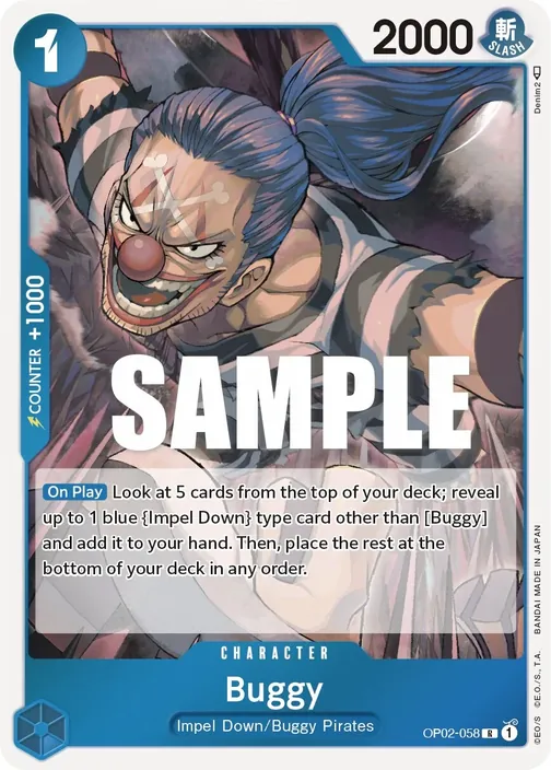 Carte One Piece anglaise OP02-058 Buggy