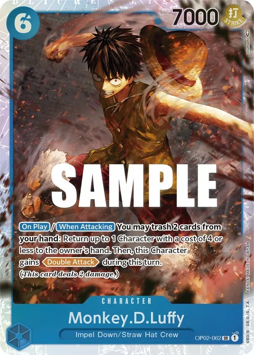 Carte One Piece anglaise OP02-062 Monkey.D.Luffy