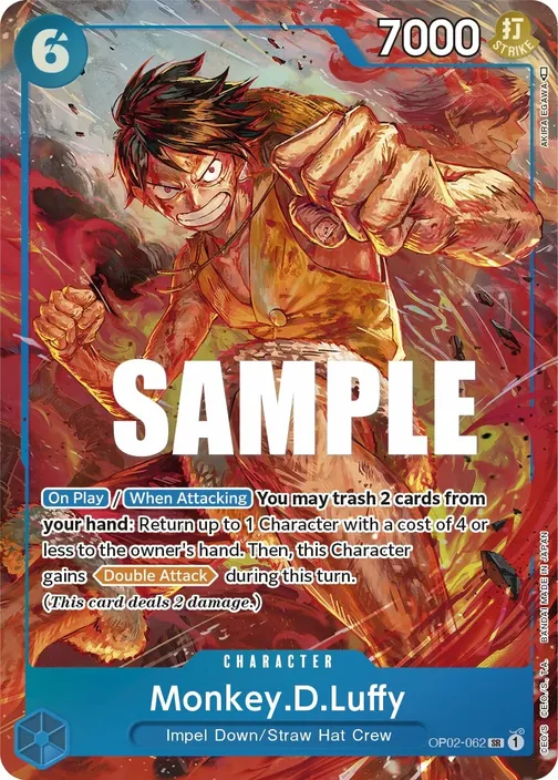 Carte One Piece anglaise OP02-062 Monkey.D.Luffy (version 2)