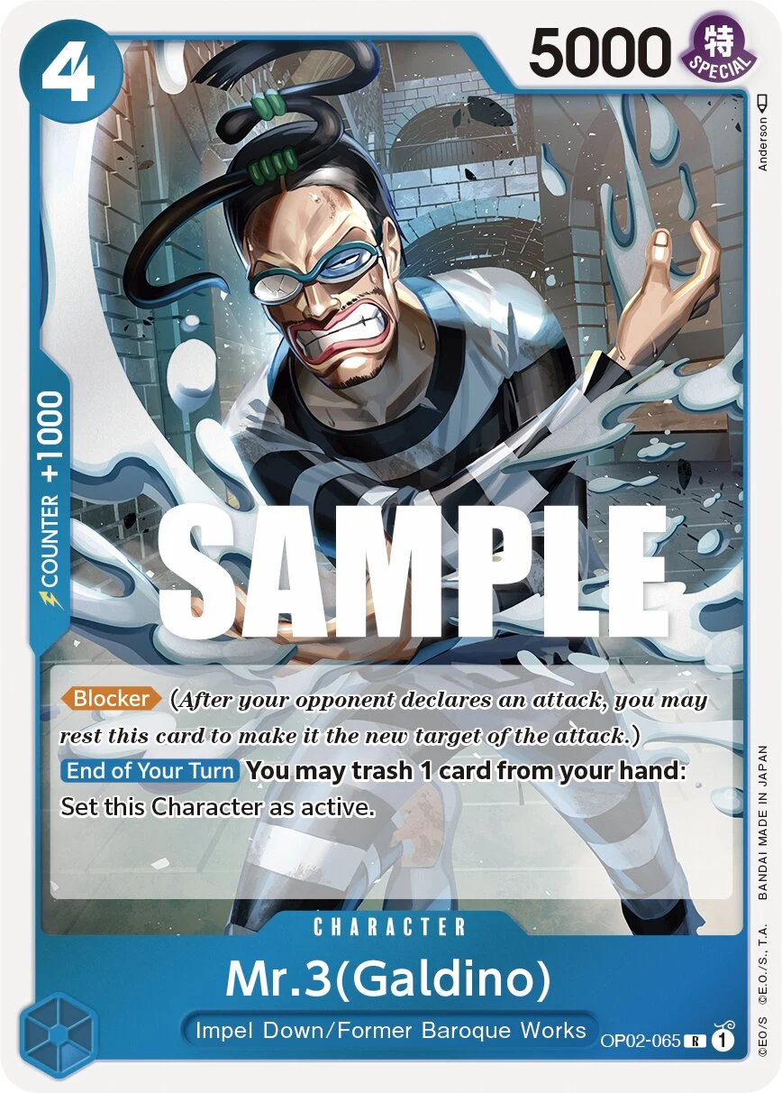 Carte One Piece anglaise Mr.3(Galdino) OP02-065 R