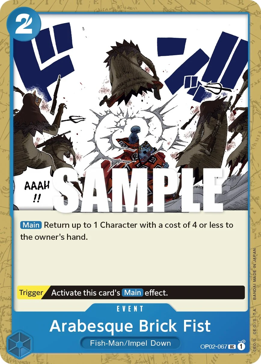 Carte One Piece anglaise Arabesque Brick Fist OP02-067 UC