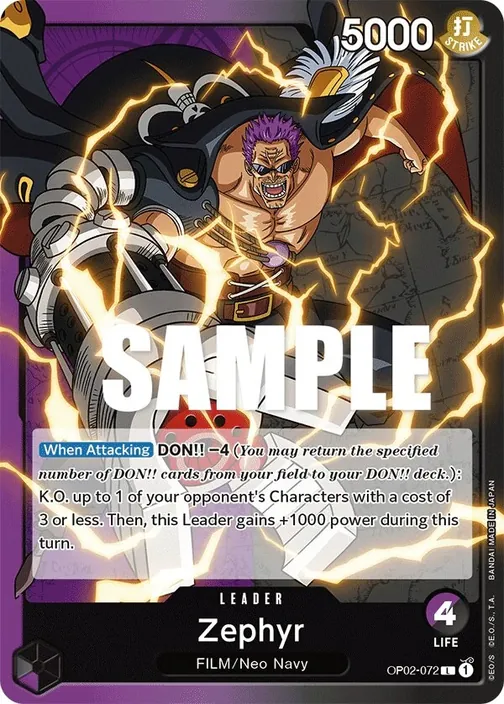 Carte One Piece anglaise OP02-072 Zephyr