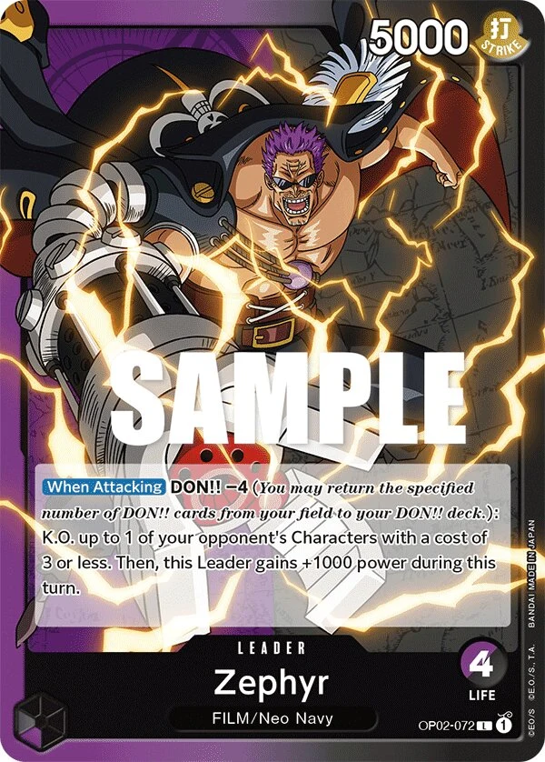 Carte One Piece anglaise Zephyr OP02-072 L