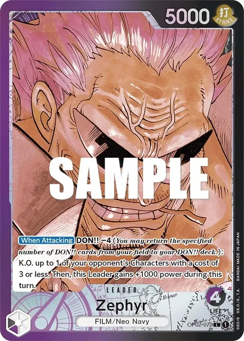 Carte One Piece anglaise OP02-072 Zephyr (version 2)