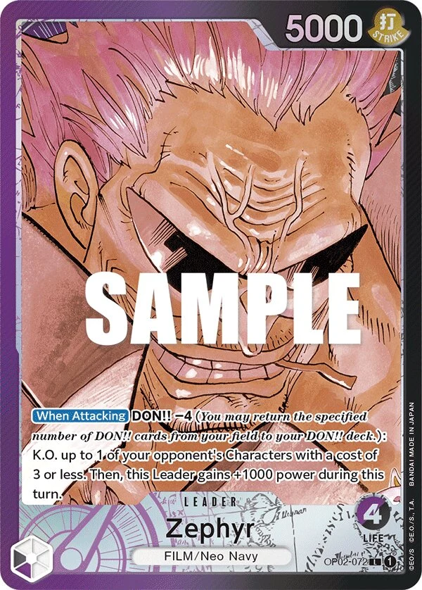 Carte One Piece anglaise Zephyr OP02-072 L