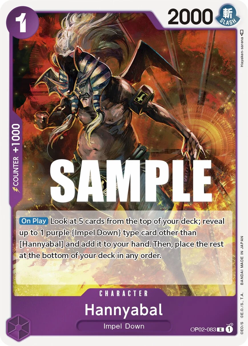 Carte One Piece anglaise Hannyabal OP02-083 R