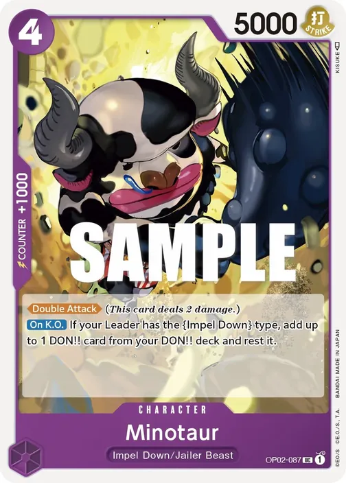 Carte One Piece anglaise OP02-087 Minotaur