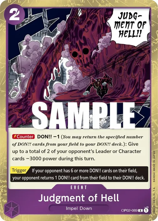 Carte One Piece anglaise OP02-089 Judgment of Hell