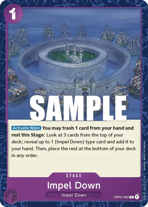 Carte One Piece anglaise OP02-092 Impel Down