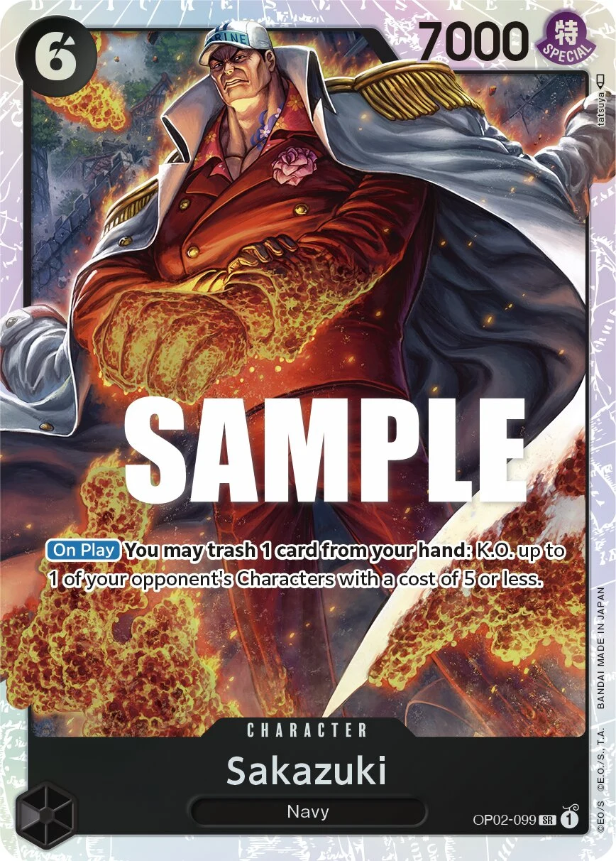 Carte One Piece anglaise Sakazuki OP02-099 SR