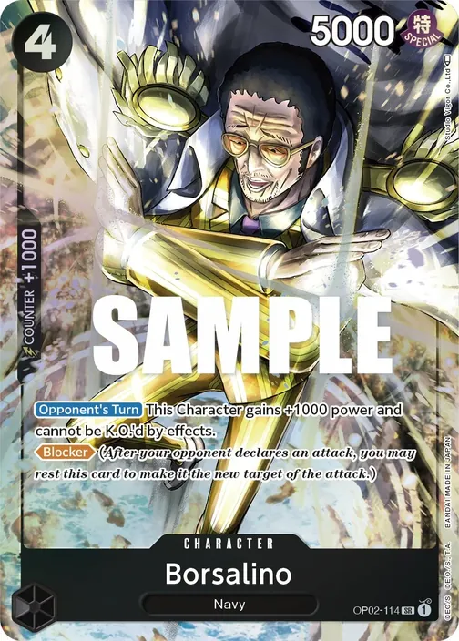Carte One Piece anglaise OP02-114 Borsalino (version 2)