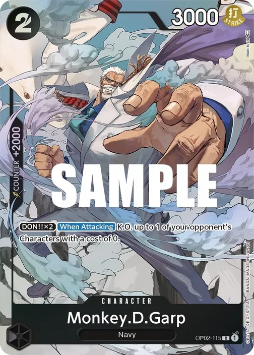 Carte One Piece anglaise OP02-115 Monkey.D.Garp (version 2)