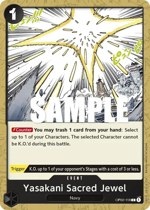 Carte One Piece anglaise OP02-118 Yasakani Sacred Jewel