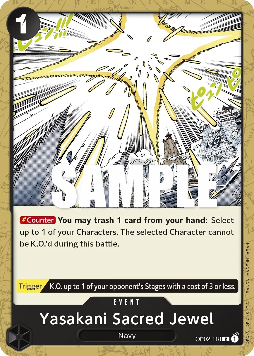 Carte One Piece anglaise Yasakani Sacred Jewel OP02-118 C