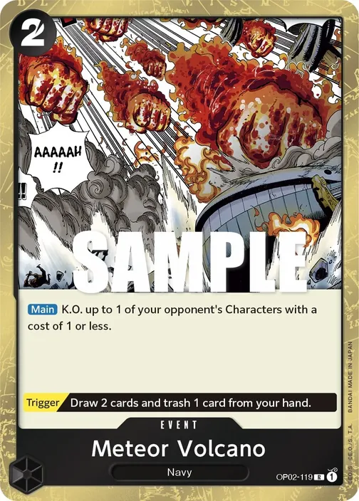 Carte One Piece anglaise OP02-119 Meteor Volcano
