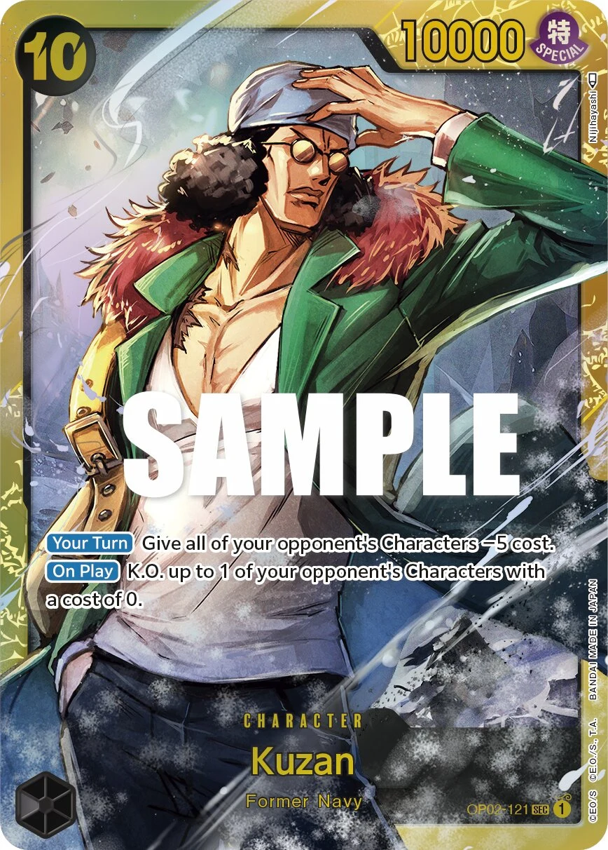 Carte One Piece anglaise Kuzan OP02-121 SEC