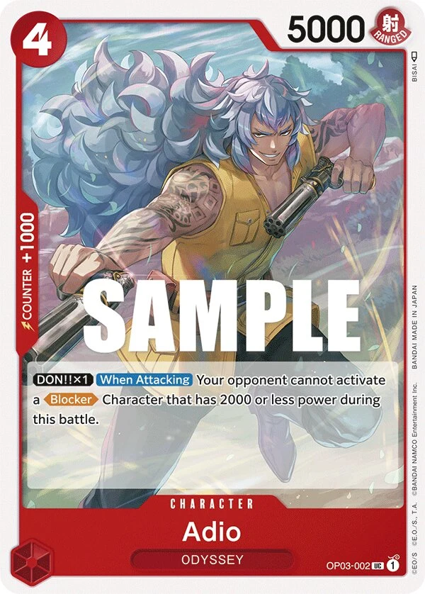Carte One Piece anglaise Adio OP03-002 UC