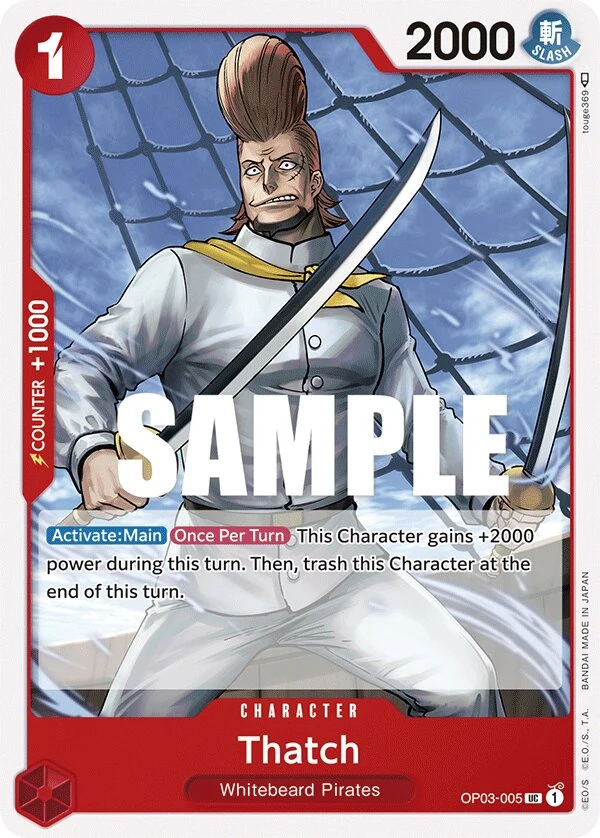 Carte One Piece anglaise Thatch OP03-005 UC
