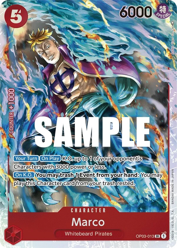 Carte One Piece anglaise Marco OP03-013 SR