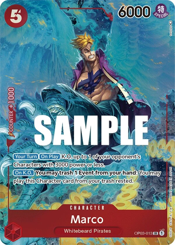Carte One Piece anglaise Marco OP03-013 SR