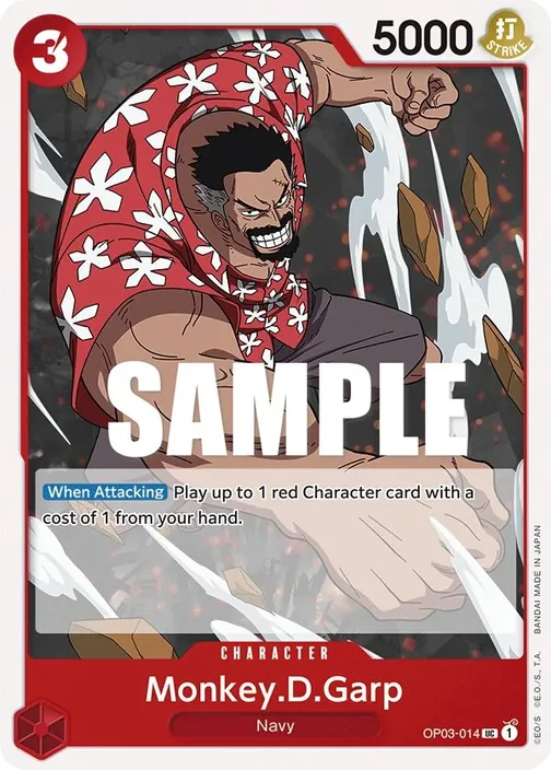 Carte One Piece anglaise OP03-014 Monkey.D.Garp