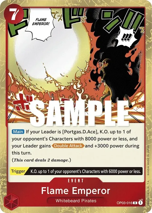Carte One Piece anglaise OP03-016 Flame Emperor