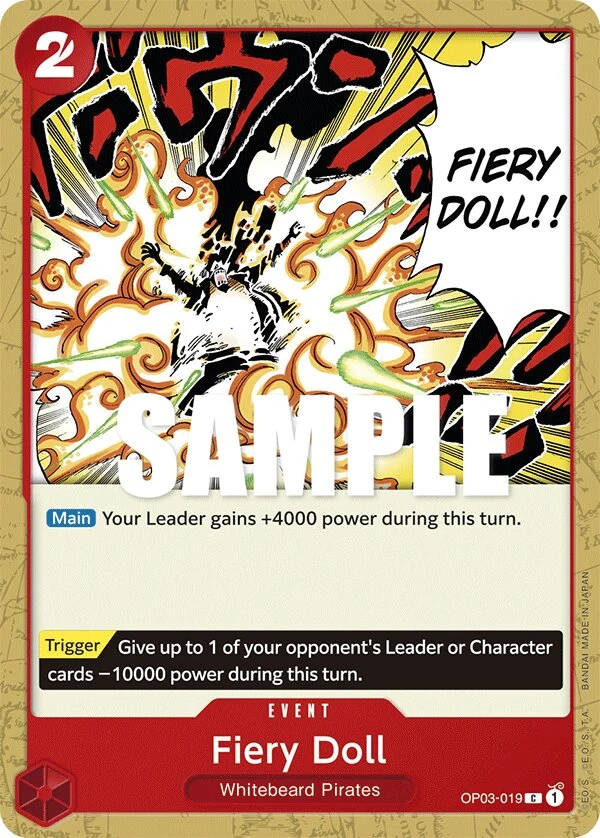 Carte One Piece anglaise Fiery Doll OP03-019 C