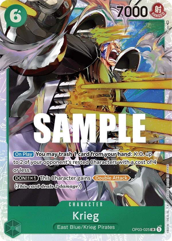 Carte One Piece anglaise Krieg OP03-025 SR