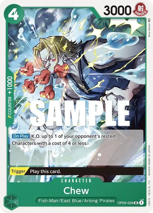 Carte One Piece anglaise OP03-029 Chew