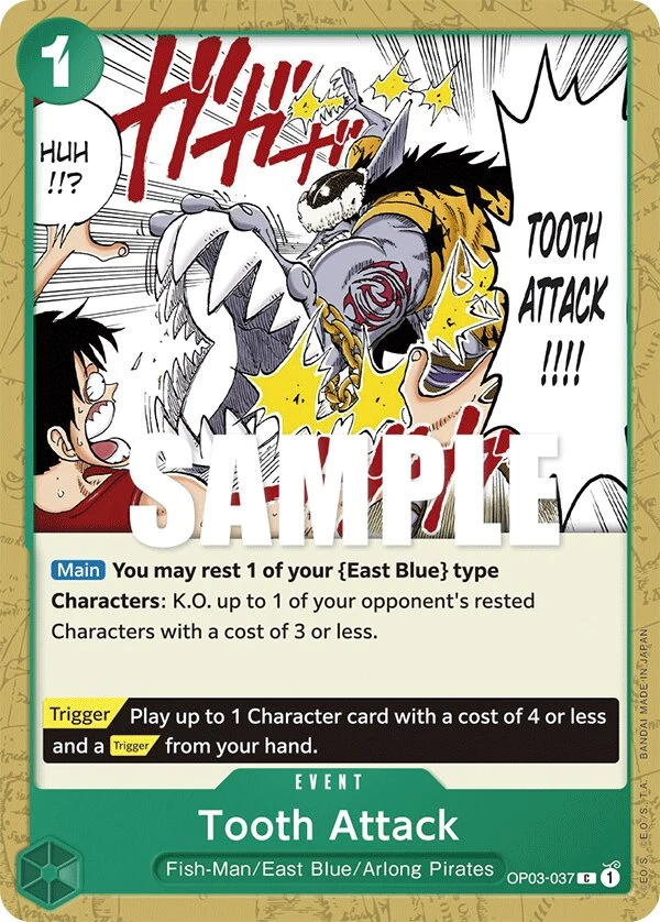 Carte One Piece anglaise Tooth Attack OP03-037 C