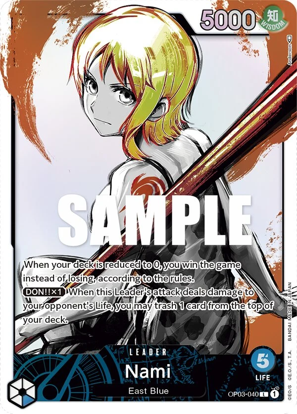 Carte One Piece anglaise Nami OP03-040 L