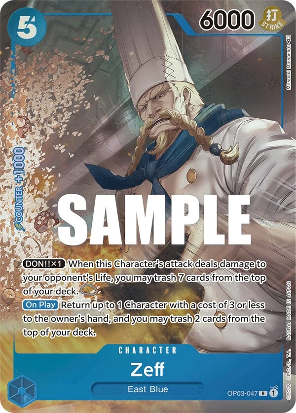 Carte One Piece anglaise Zeff OP03-047 R