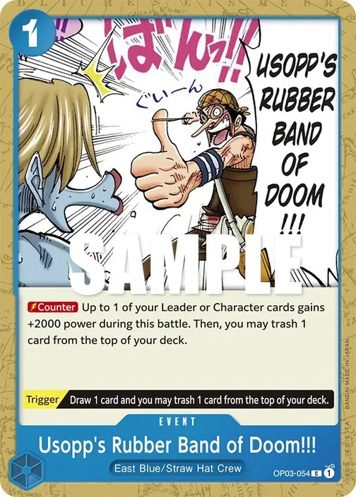 Carte One Piece anglaise OP03-054 Usopp's Rubber Band of Doom!!!