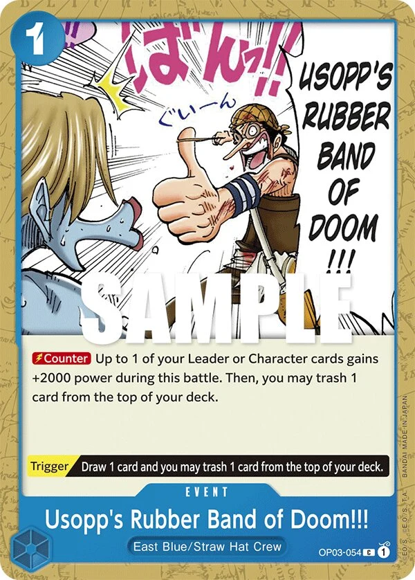 Carte One Piece anglaise Usopp's Rubber Band of Doom!!! OP03-054 C