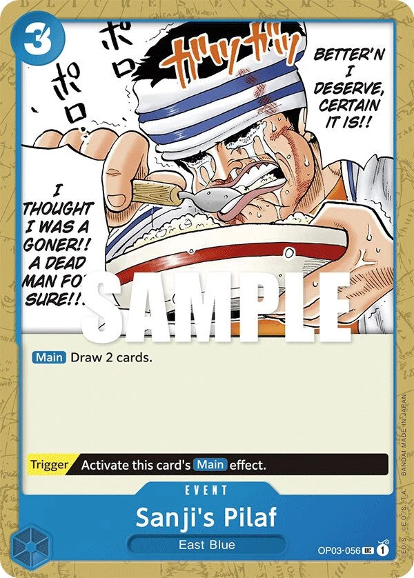 Carte One Piece anglaise Sanji's Pilaf OP03-056 UC