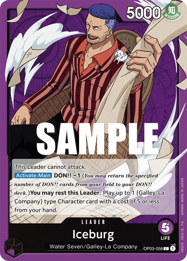 Carte One Piece anglaise Iceburg OP03-058 L
